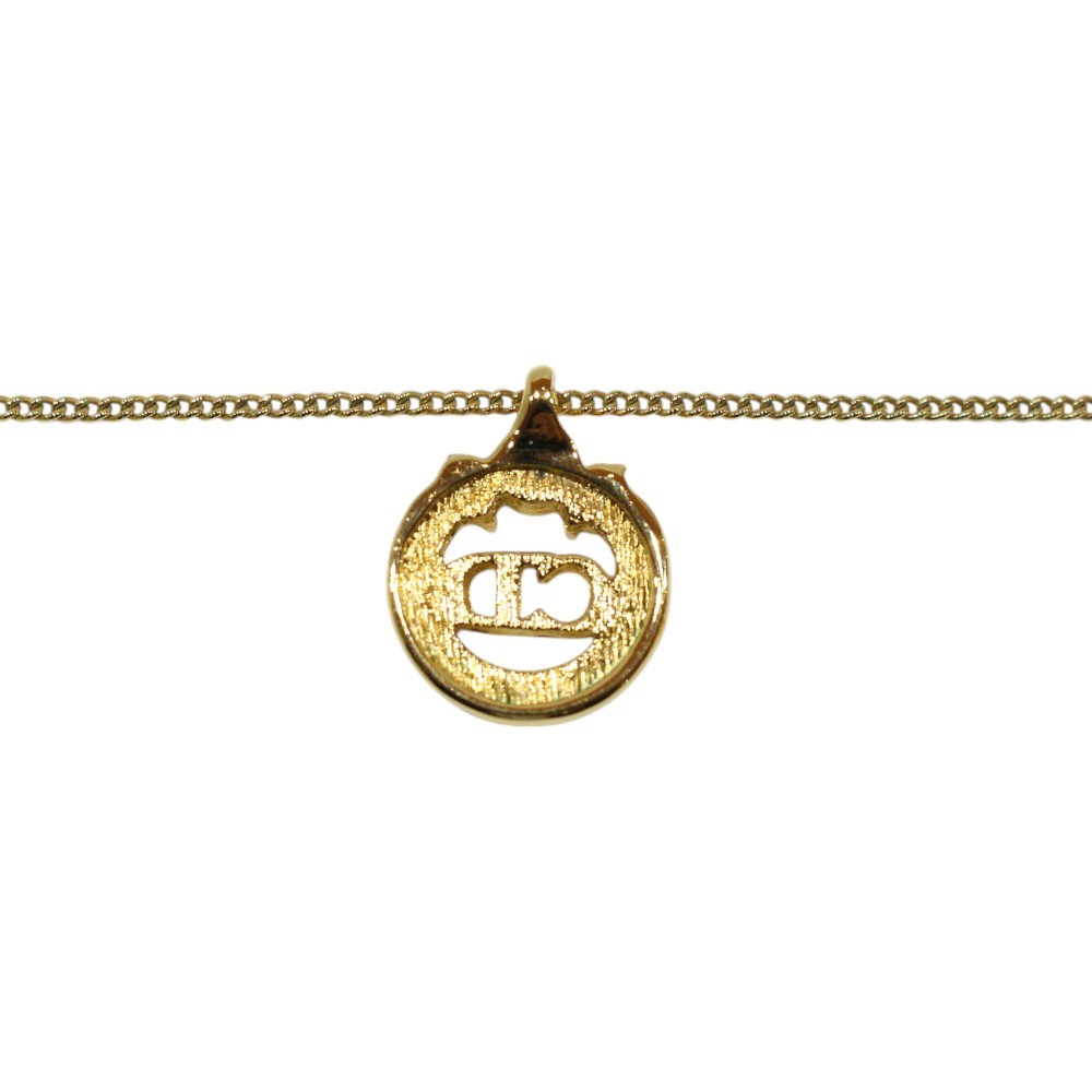 Dior Logo Yellow Gold Necklace and Earrings Set with Case