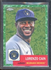 Lorenzo Cain 2022 Topps Chrome Platinum Toile White/Green Refractor #480 (25/99)