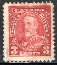 Canada Stamp Scott #219, 3c, King George V, Dark Carmine, MNH