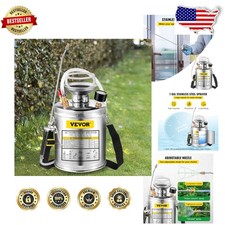 Professional 1 Gal Stainless Steel Sprayer - Reinforced Hose, Pressure Control