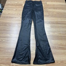 Show Me Your MuMu Pants Womens XS Black Nashville Pull On Flare Faux Leather