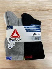 Reebok winter Boys Cushion Crew Performance Socks 6 Pack-White, black  Grey