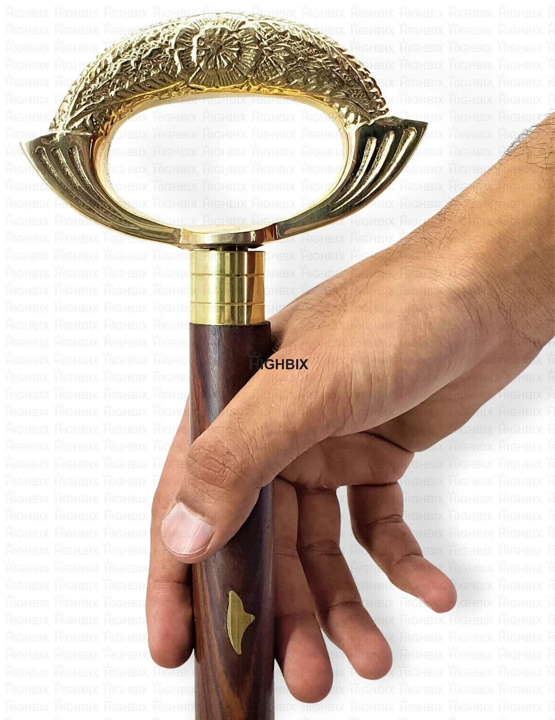 Vintage Look Steampunk Solid brass Ring Head Hand… - image 5