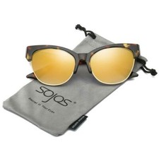 Gold UV Cat Pattern Sunglasses Hollywood Leopard Vintage Shades Unique Brown UVA