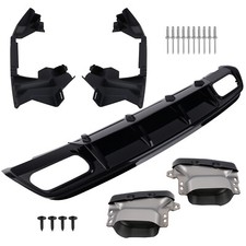 Rear Diffuser Gloss Black Exhuast For Mercedes A Class W176 A45 Look 2013-18