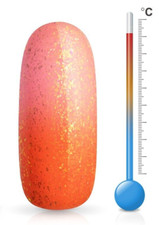 Jolifin LAVENI Shellac Gellack - Thermo coral-peach Glitter 12ml UV/LED