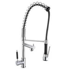 Commercial Chrome Spring Stainless Steel Pre-Rinse Prep Kitchen Sink Faucets