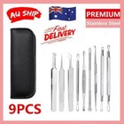 Blackhead Remover Extractor Tool Pimple Blemish Popper Comedone Kit Clip 9pcs