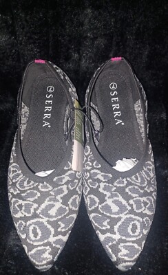 New Serra Ladies Recycled Material Shoes Sz Flats Gray/Black