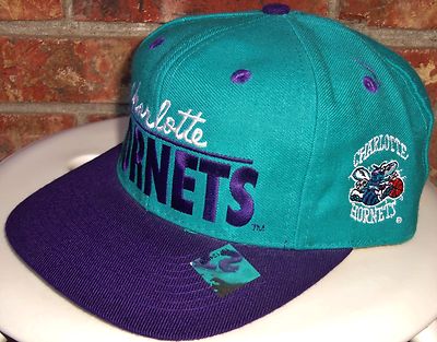 帽子 90s NBA CHARLOTTE HORNETS cap Charlotte Hornets NBA 100% Wool Snapback Hat Cap Grossman Official