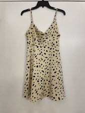 astr the label mini dress cream animal print size s spring summer flirty young 
