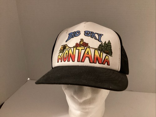Vintage Big Sky Montana Five Panel Foam Front Mesh Trucker SnapBack Hat YoungAn