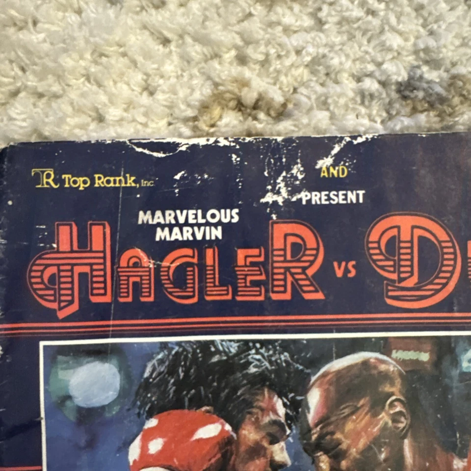 Hagler Vs Duran Boxing Official Program Caesars Palace 80s 1983 Top Rank Boxing - Image 3 of 4