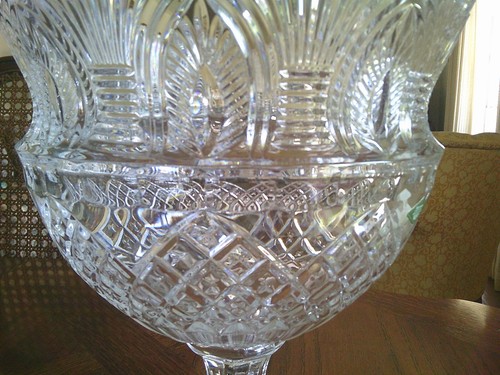 STUNNING Shannon by Godinger Crystal centrotavola piedini punch bowl 12" nuovo con etichetta - Foto 3 di 17