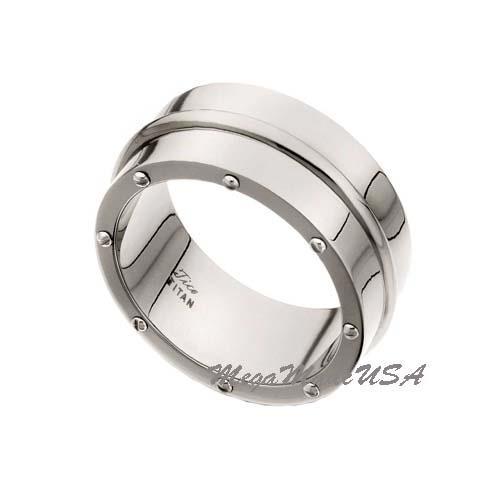 10mm Screws Design Wedding Band Engagement Titanium Ring Men Fashion Jewelry Sz7-image