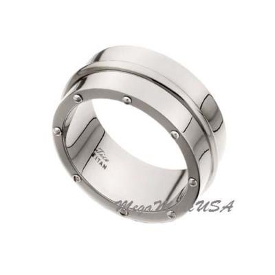 10mm Screws Design Wedding Band Engagement Titanium Ring Men Fashion Jewelry Sz7