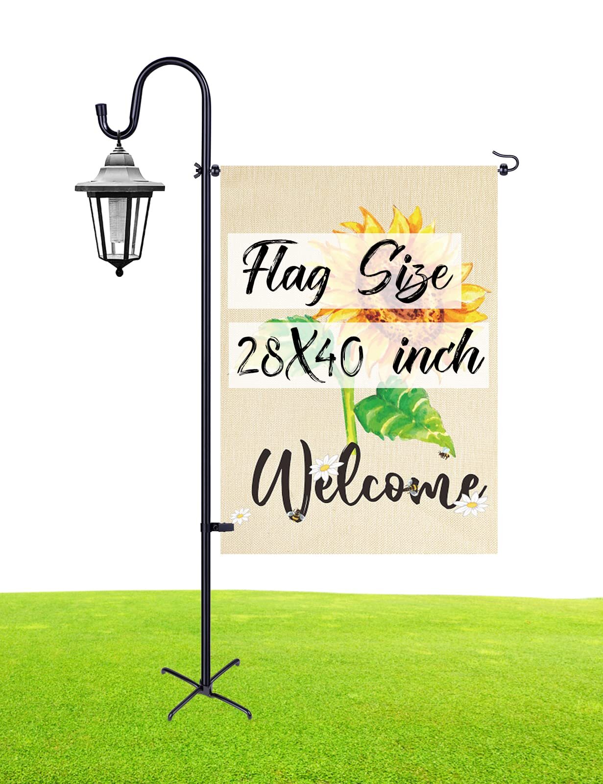 Upgraded Garden Flag Holder Stand with Shepherd Hook for 28'' x 40'' Flags 60...