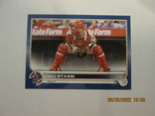 MAX STASSI ANGELS 2022 TOPPS BLUE PARALLEL BASE SP CARD #609