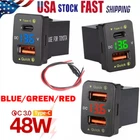 48W 12V USB Car Charger Socket Adapter For Toyota Type C PD Fast Charger US