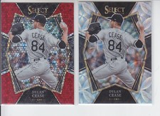 (2) 2022 Select Dylan Cease Silver Scope + Red Disco Prizm White Sox #150