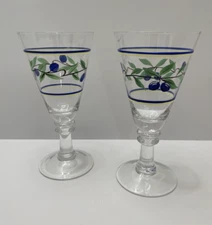 2 Vintage Wedgwood Tuscany Collection Hand Painted All Purpose Goblet 10oz - NEW