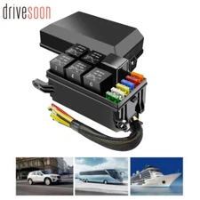 New Universal 12V Automotive Fuse Relay Box Pre-Wires Fuse Block and Relay Kit