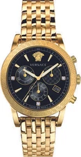 Versace VELT00919 Sport Tech Diamond Chrono black gold Steel Women's Watch NEW