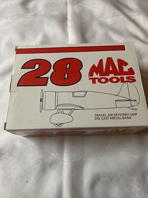 #28 DAVEY ALLISON MAC TOOLS TRAVEL AIR MYSTERY SHIP AIR PLANE BANK 1/32 SCALE