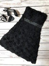 Strapless Little Black Dress With Rosettes
