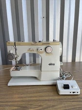 Vintage ELNA 72C TSP SEWING MACHINE w/ Foot Pedal Working Condition.