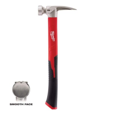 Milwaukee Framing Hammer 19 oz. Nail Driving Smooth Face Straight Claw Design