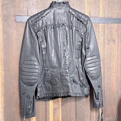 RED VALENTINO Leather Jacket Biker Black Sz M US 6 | eBay
