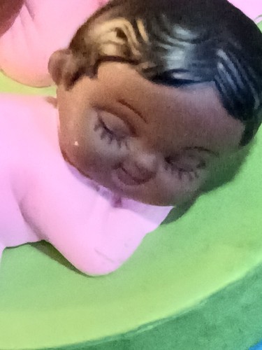 2 small African American Baby Cup cake Topper Decoration Baby Shower - Girl - Picture 2 of 5