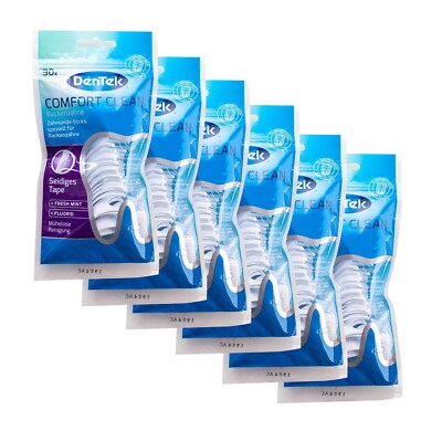 6x Dentek Comfort Clean Zahnseide Sticks, speziell für Backenzähne
