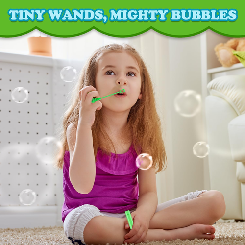 Party Goodie Bag Stuffer Fillers for Kids, 32 Pack Mini Bubble Wand Toys Gifts f - Picture 3 of 12