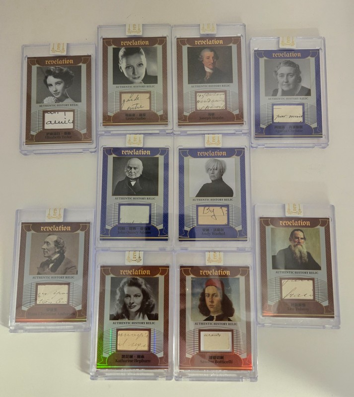 Lot of 10 2025 Eternal Revelation Authentic History Relic Cards Famous Figures
