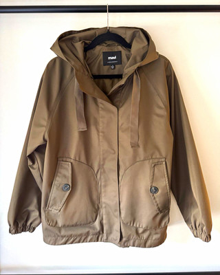 Mavi Women s Brown Hooded Button Anorak Jacket w/ Pockets Short Size S