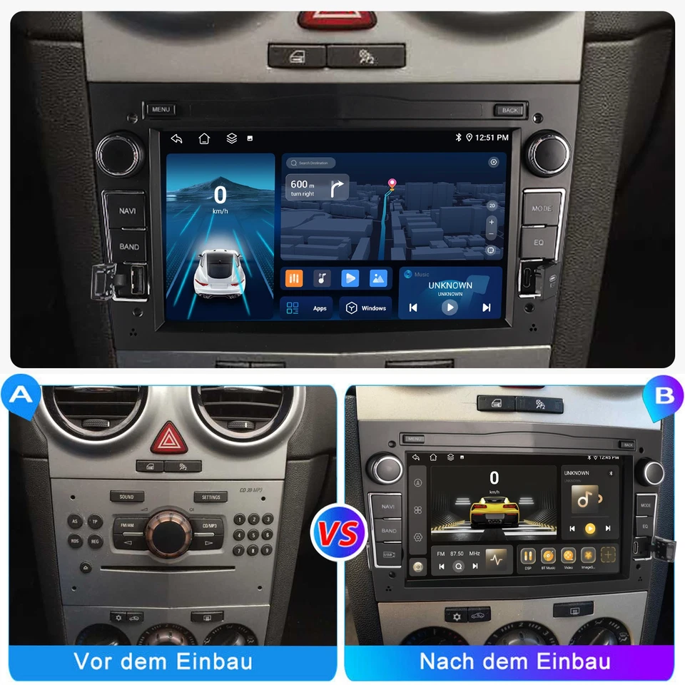 Für Opel Zafira B Astra G H Corsa C/D Android14 128G 8kern Carplay Autoradio DSP - Bild 4 von 4
