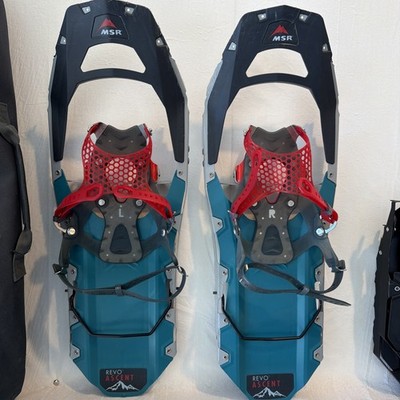 MSR Revo Ascent Snowshoes 22  Teal w Flotation Tails & Carry Bag