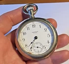 Antique Waltham Pocket Watch Stag Deer Engraved Case Silveroid Sub Seconds 15J