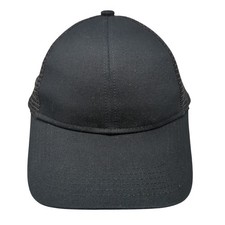 Port Authority Strapback Trucker Hat Black One Size Adjustable Mesh Back Cotton
