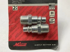 Milton S1837 H-Style Air Plug - 3/8" NPT Male Connector, 2 Per Pack