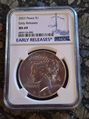 2023 Peace Silver Dollar $1 Coin NGC MS 69 Graded Early Release Label #002