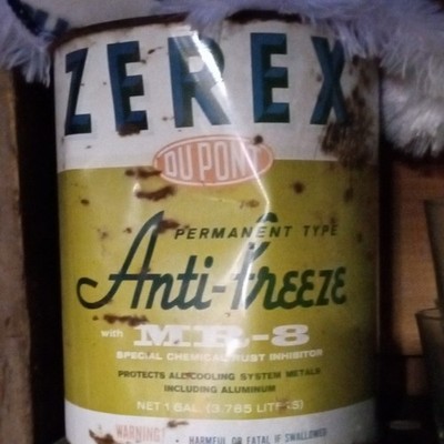 Vintage ZEREX Dupont Antifreeze MR-8  1 Gallon Advertising empty Metal Can