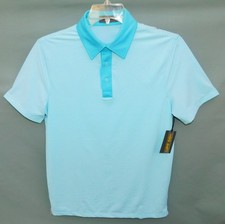G/FORE GOLF MOSAIC BLUES STRIPE MENS SMALL POLO SHIRT PERFOMANCE TECH UPF 50 