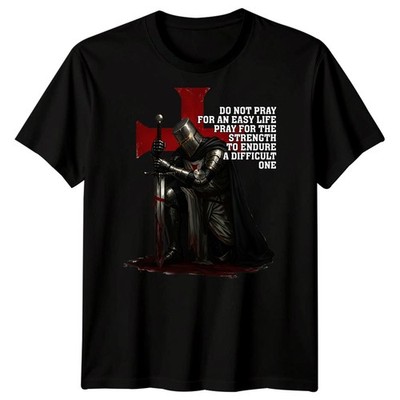 Do Not Pray For An Easy Life Warrior Spirit Inspirational Herren T-Shirt