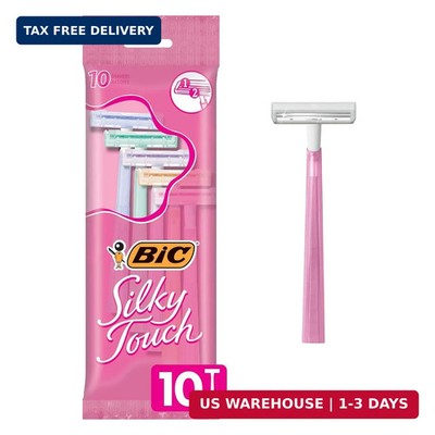 BIC Silky Touch Women's Disposable Razors, With 2 Blades, Pretty Pastel Razor Ha