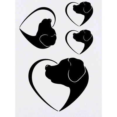 4 x ''Hundeherz'' Temporäre Tattoos / Transfers (TO00082146)