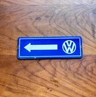 Volkswagen VW Left Arrow Porcelain Vintage Enamel Sign Garage 8x2.5 Set of 2