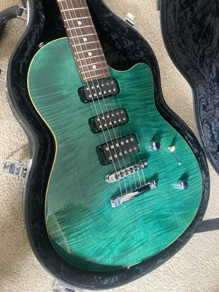 Tom Anderson Atom Гитара Зеленый Лоскутный Топ 2008 Плюс Оригинальный Чехол Отличное состояние товара - Изображение 2 из 4